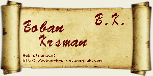 Boban Krsman vizit kartica